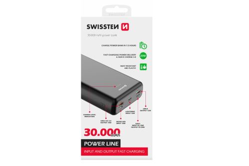 Power bank Power line 30000 mAh 20W Power Delivery Black - 8595217479838