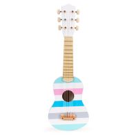 Klasická dřevěná kytara pro děti - barevná 6strunná rezonanční skříň ECOTOYS