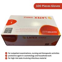 Master Gloves: Pack of 100 Latex Disposable Powdered Gloves - Size L