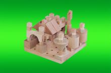 Stavebnice Malý Architekt kostky dřevo 120ks v krabici 29x20x6cm