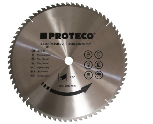 Proteco - 42.09-PK450-72 - kotouč pilový SK 450 x 4.0 x 30 72z
