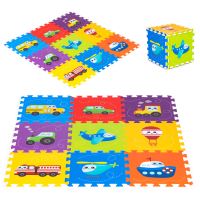 Pěnová podložka pro děti puzzle vozidla 9 prvků 86x86cm IPLAY