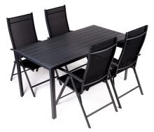 Set zahradního nábytku, set stůl + 4 polohovatelné židle