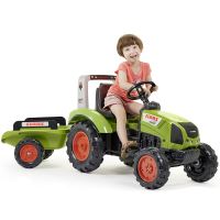 Velký pedálový traktor FALK Claas s přívěsem na 3 roky