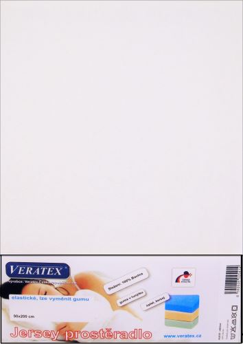 Veratex Jersey prostěradlo 90x220 cm (č. 1-bílá)