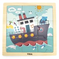 VIGA Handy Wooden Puzzle Ship 9 položek