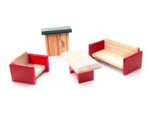 Dřevěný domeček pro panenky z MDF + 40 cm nábytek