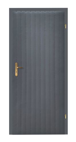 Koženkové čalounění dveří vzor KARO T3 barva šedá široké pásy