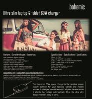 Bohemic BOH7382: Ultra tenká 60W nabíječka pro notebook a tablet