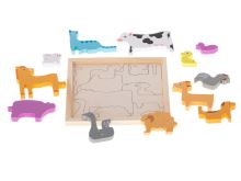 Dřevěné puzzle, které ladí s tvary zvířátek