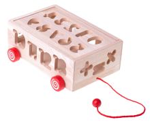 Mobilní dřevěný třídič na řadě čísel a Montessori písmen