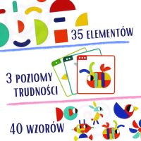 WOOPIE GREEN Dřevěné Montessori puzzle 40 rekonstrukčních vzorů 55 ks. certifikát FSC