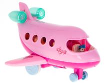 Transportér letadla s růžovým nábytkovým příslušenstvím