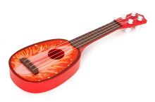 Ukulele kytara pro děti, čtyřstrunná, jahoda