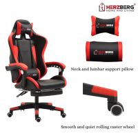 Herzberg HG-8080:Herzberg HG-8080: Ergonomická herní židle ve stylu závodního vozu červená