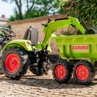 Traktor FALK CLAAS AVEC Green na pedálech s přívěsem od 3 let