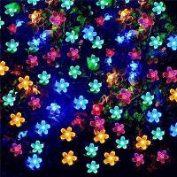 Solární zahradní lampy, květiny 7m 50LED, vícebarevné