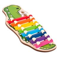 Barevné dřevěné činely pro děti - krokodýl