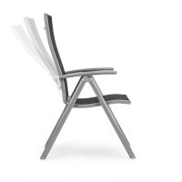 Sada 8 ks polohovatelných zahradních židlí - Stříbrná