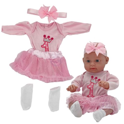 WOOPIE Oblečení pro panenku Princezna set Šaty Čelenka 43-46 cm