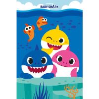 Deka fleecová Baby Shark Family 100x150