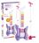 Elektrická rocková kytara s fialovým mikrofonem
