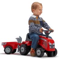 Traktor FALK Baby Massey Ferguson Red s přívěsem + příslušenství Od 1 roku