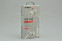 Stereo sluchátka s mikrofonem SWISSTEN YS500 METAL DYNAMIC - Stříbrné - 8595217457294