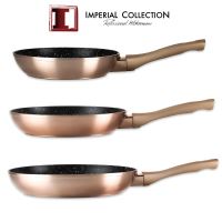 Imperial Collection IM-FFMT:  Sada 3 kusů pánví potažené mramorem (20 cm, 24 cm, 28 cm) Copper