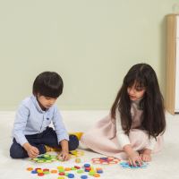 Dřevěná hra VIGA Barvy Paví ocas Montessori + karty