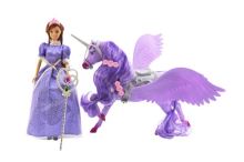 Panenka Anlily princezna kloubová 30cm plast s jednorožcem 40cm s hůlkou 2 barvy v krabici 48x33x9cm