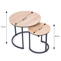 Konferenční stolek set 2 ks kulatý lofotwy design