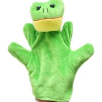 Ruční loutkový plyšový maskot na ruční loutkovou žábu