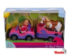 Panenka Simba Evi s koněm + džíp s přívěsem