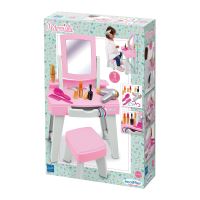 ECOIFFIER Růžový toaletní stolek Židle Zrcadlo + příslušenství 11 ks.