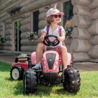 FALK Traktor Pink Country Star pro pedály s přívěsem na 3 roky