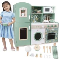 CLASSIC WORLD Velká dřevěná vintage kuchyňka pro děti + příslušenství