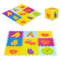 Pěnová podložka pro děti ovocné puzzle 9 prvků 86x86cm IPLAY