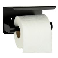 Držák toaletního papíru s poličkou černý