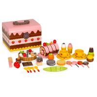 Dřevěná krabice sada sladkostí dort řezání dort 29 kusů