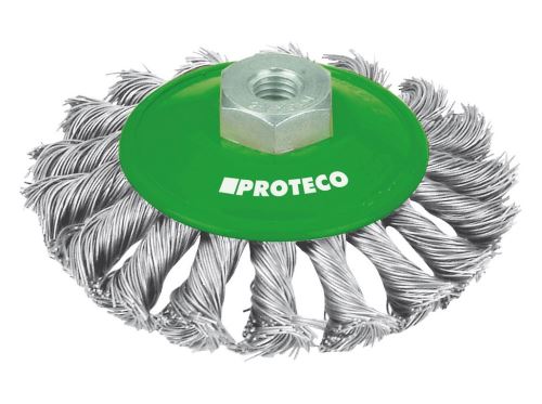 Proteco - 10.234-100-NER - kartáč miskový copánkový 100mmxM14x2  NEREZ  0.35mm