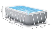 Zahradní rámový bazén velký prémiový 4x2m + filtrační čerpadlo + žebřík INTEX 26788
