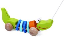 Klasická světová dřevěná hračka tahací krokodýl