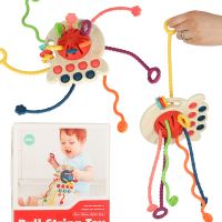 Montessori smyslová hračka kousátko pro děti červená