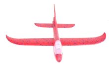 Kluzák letadlo 2LED polystyren 48x47cm červený