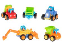 Traktor vozidel, auto, bagr, sklápěč, 4 ks HOLA