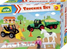 Truckies set farma plast traktor s přívěsem, nakladač s doplňky v krabici 38x28x10cm 24m+