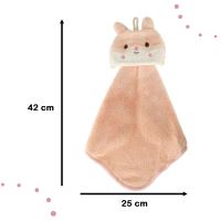 Dětský ručník do školky 42x25cm růžový králík