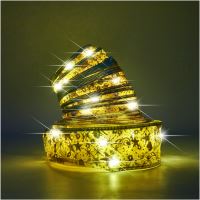 Stuha dekorativní LED pásek 10m 100LED vánoční stromek světla vánoční dekorace teplá bílá s bateriemi