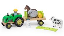 VIGA Dřevěný traktor Zvířecí farma Usedlost